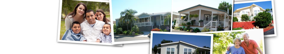 Images of mobile homes and happy people